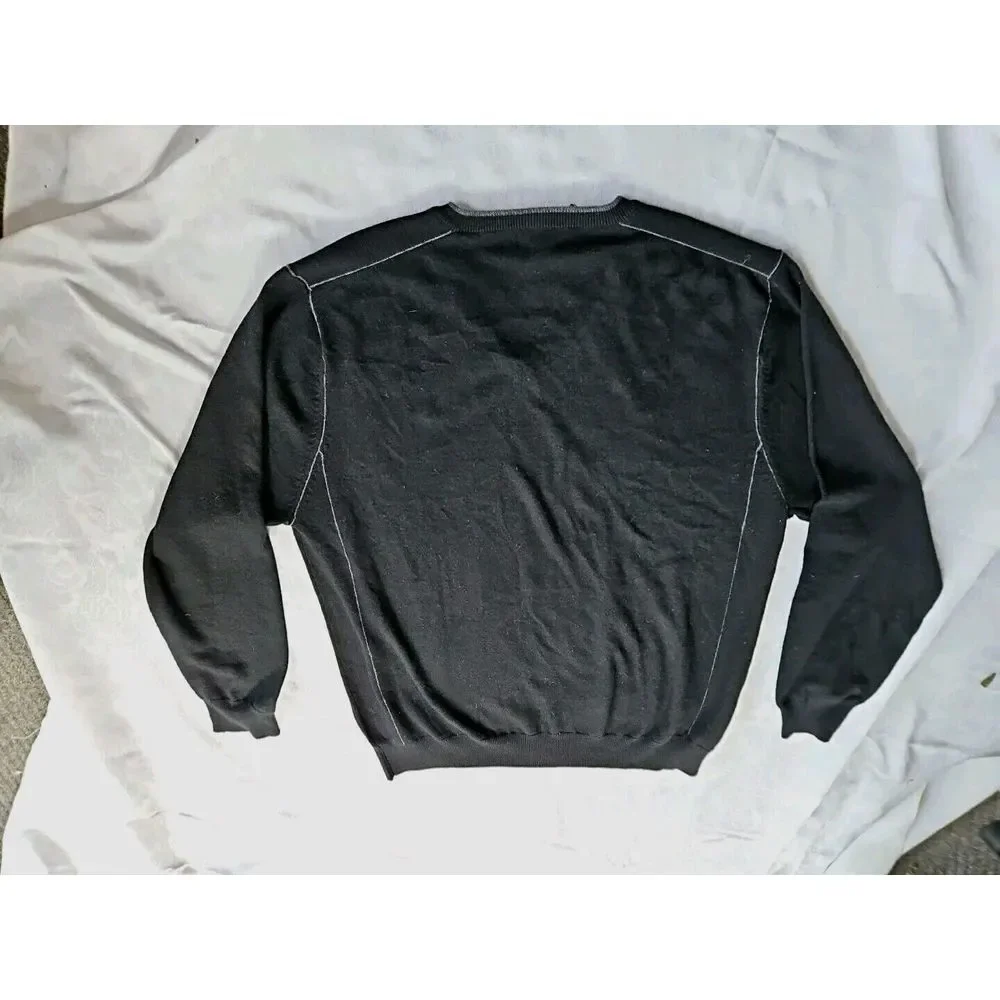 NEW Bridge & Lord Merino Wool Cashmere Sweater Black Gray 2X‎ XXL Luxurious